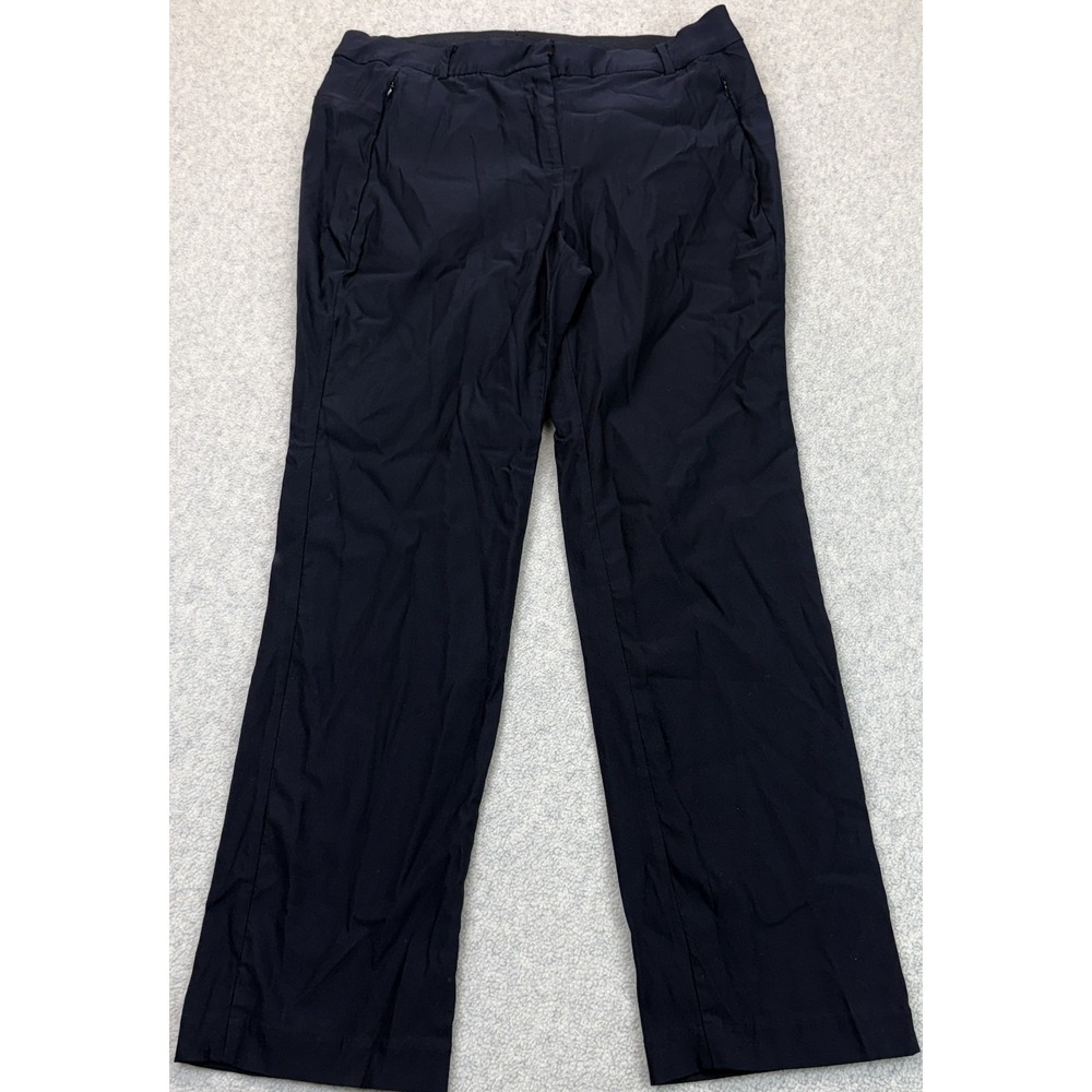 Lane Bryant Womens Trousers Pants Black Flat Front Straight Classic Comfort 16